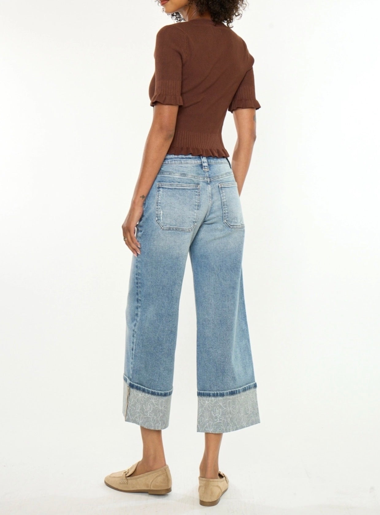 KanCan Detailed Cuffed Pants