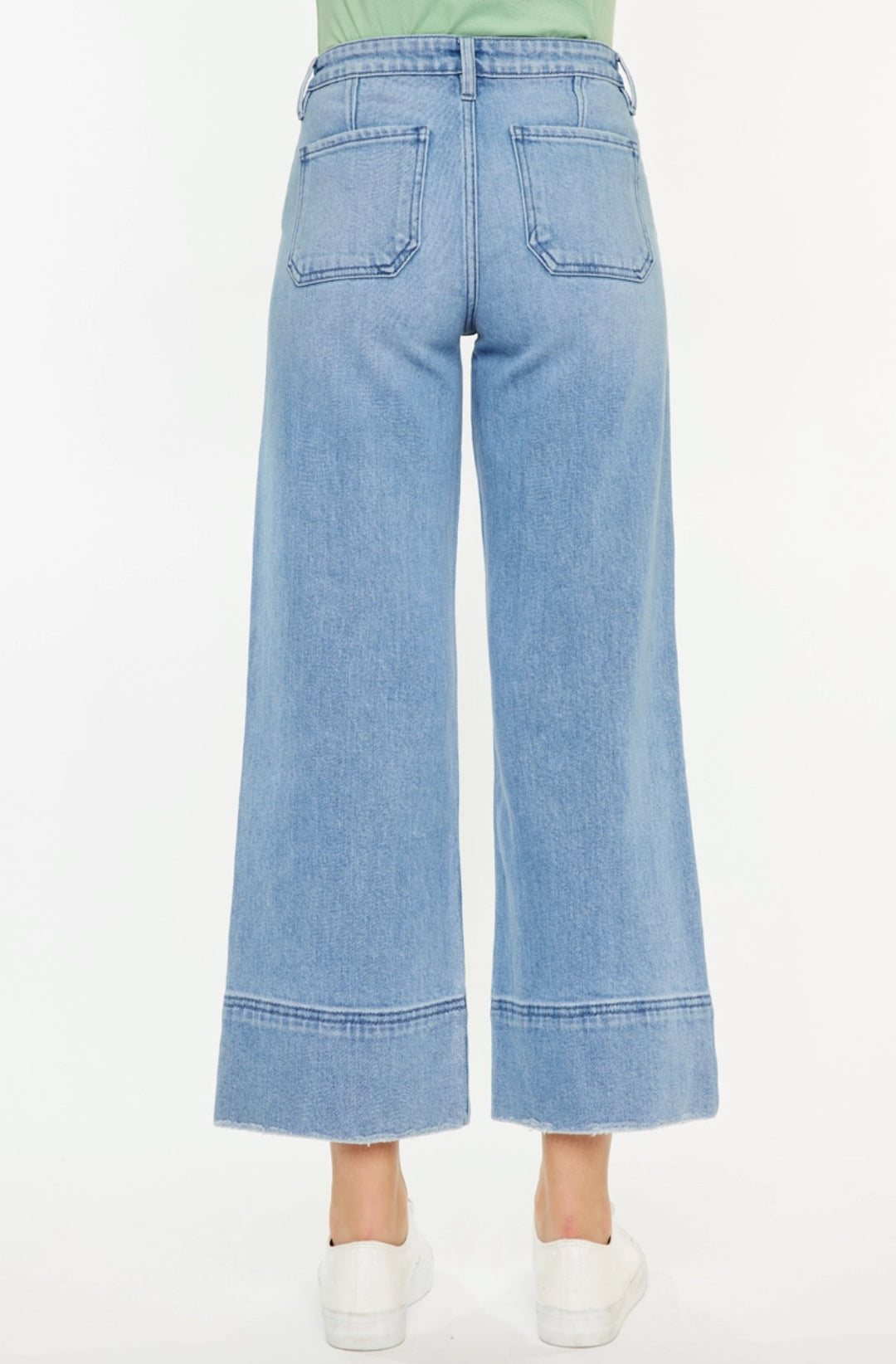 Kan Can High Rise Crop Wide Leg Jeans
