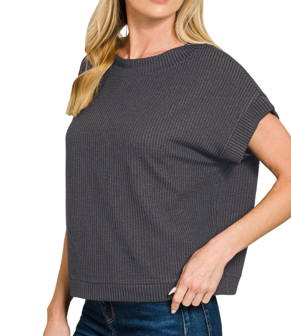 Black Cap Sleeve Top