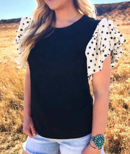 Polka Dot Sleeved Top
