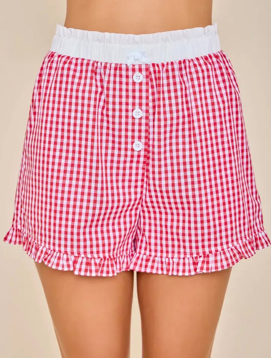 Red Gingham Shorts