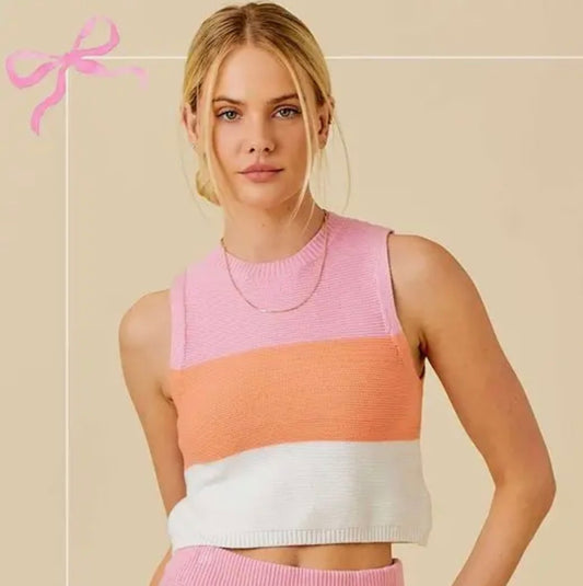 Color Block Knit Top