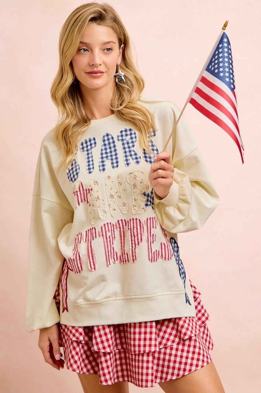 Stars and Stripes Patches Sweatshirt