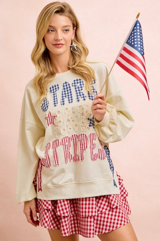 Stars and Stripes Patches Sweatshirt