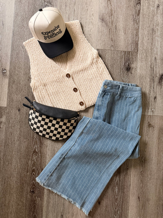 Knit Button Sweater Vest