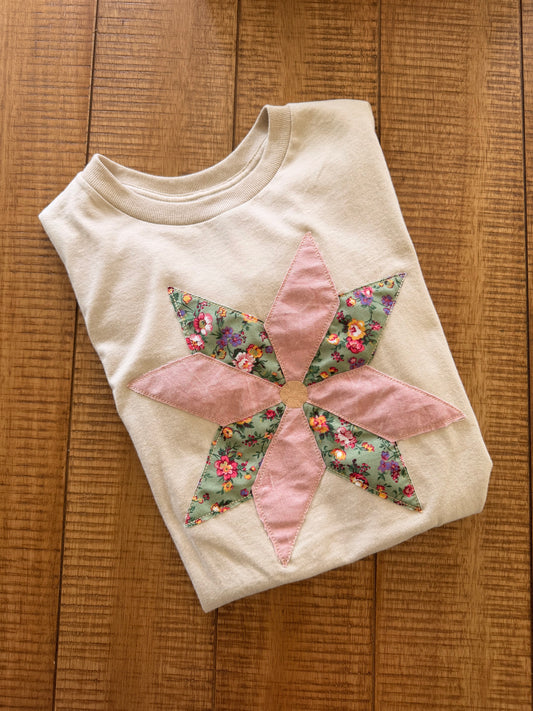 Quilted Star Pattern Shirt - Oatmeal