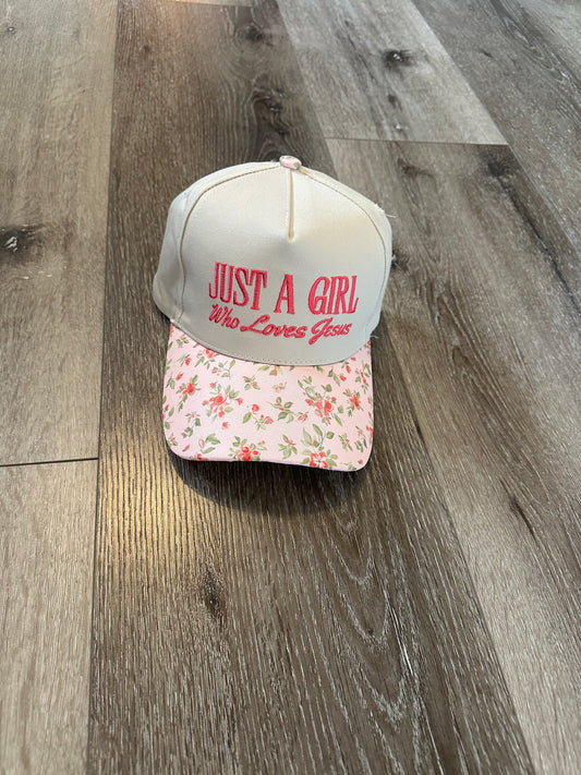 Just A Girl Who Loves Jesus Hat - Floral