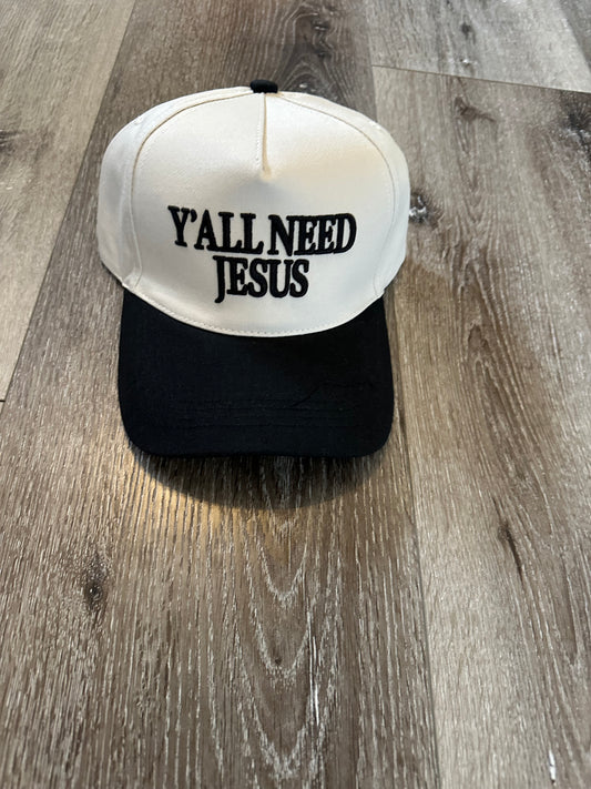 Y'All Need Jesus Hat - Black
