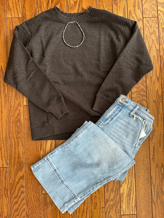 Acid Washed Black Sweatshirt