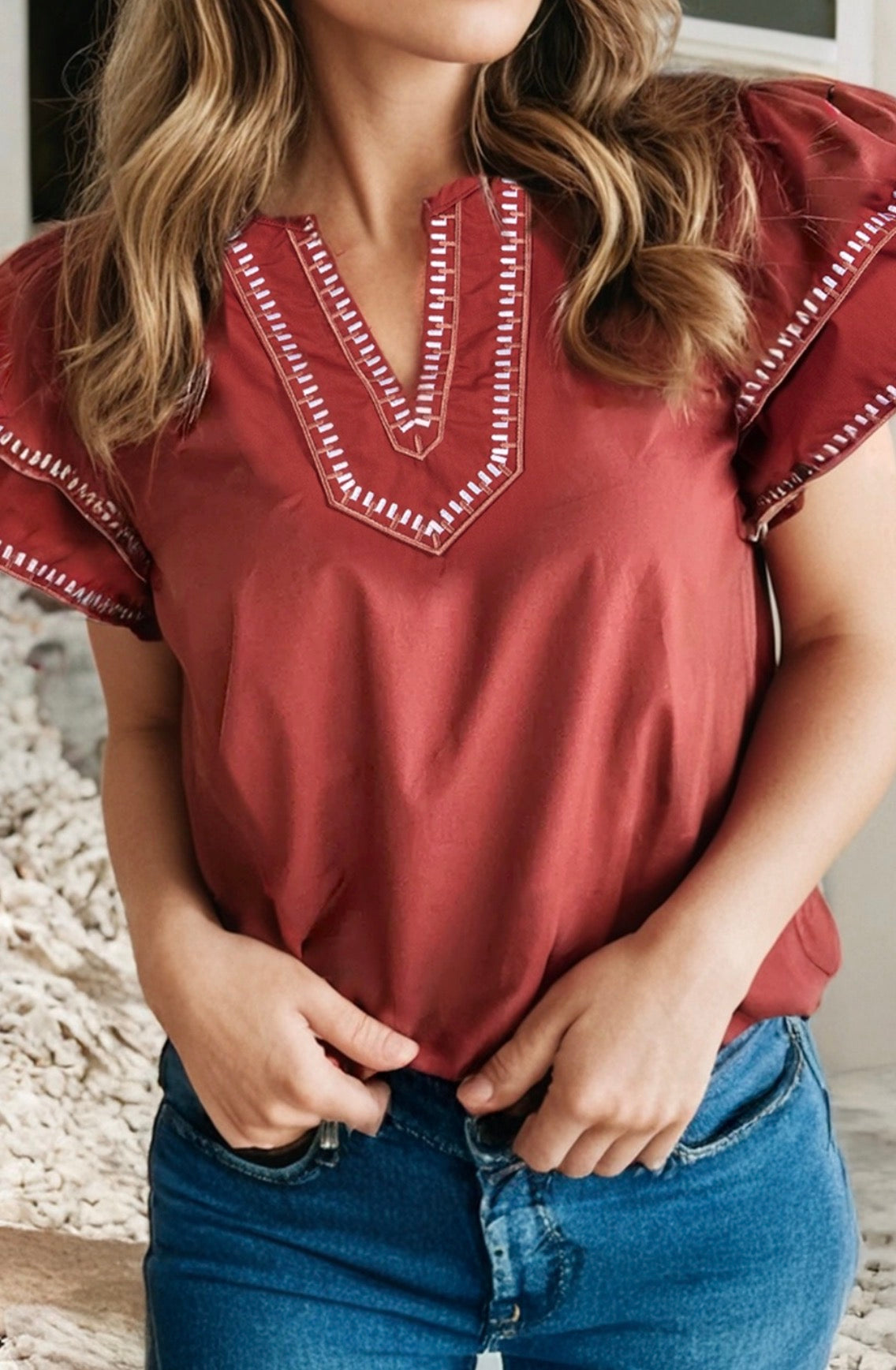 Flutter Sleeve Blouse