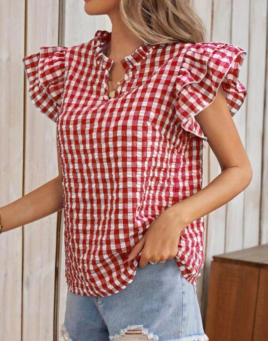 Red Gingham Blouse