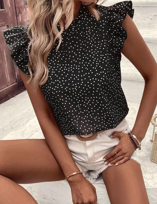 Black Polka Dot Blouse
