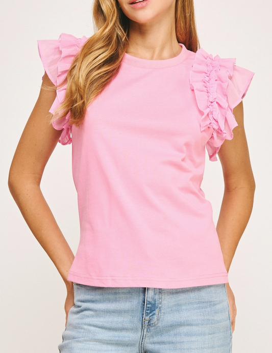 Ruffle Tee Top